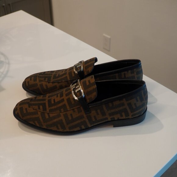 Fendi - O'Lock FF Jacquard Loafer (Brown) US Size: 13 - Picture 3 of 5